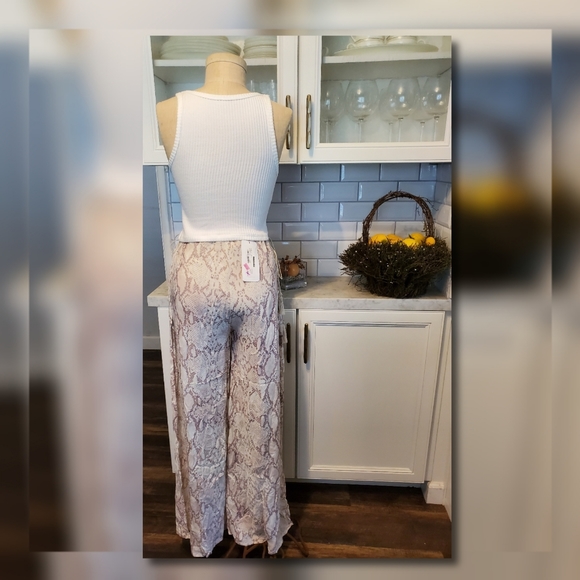 Olivaceous Python Print Drawstring Pant - Picture 2 of 6